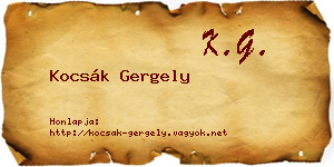 Kocsák Gergely névjegykártya